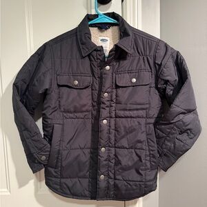 Old Navy Charcoal Quilted Jacket with Snap Buttons
